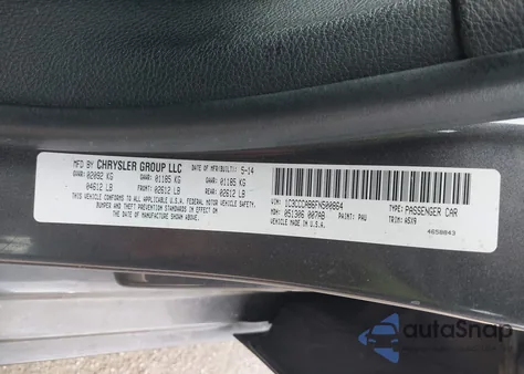 2015 Chrysler 200 Limited из США, поврежденный, VIN 1C3CCCAB6FN500864